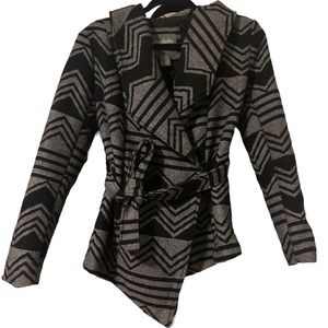 Charlotte Russe Black and Gray Chevron Jacket